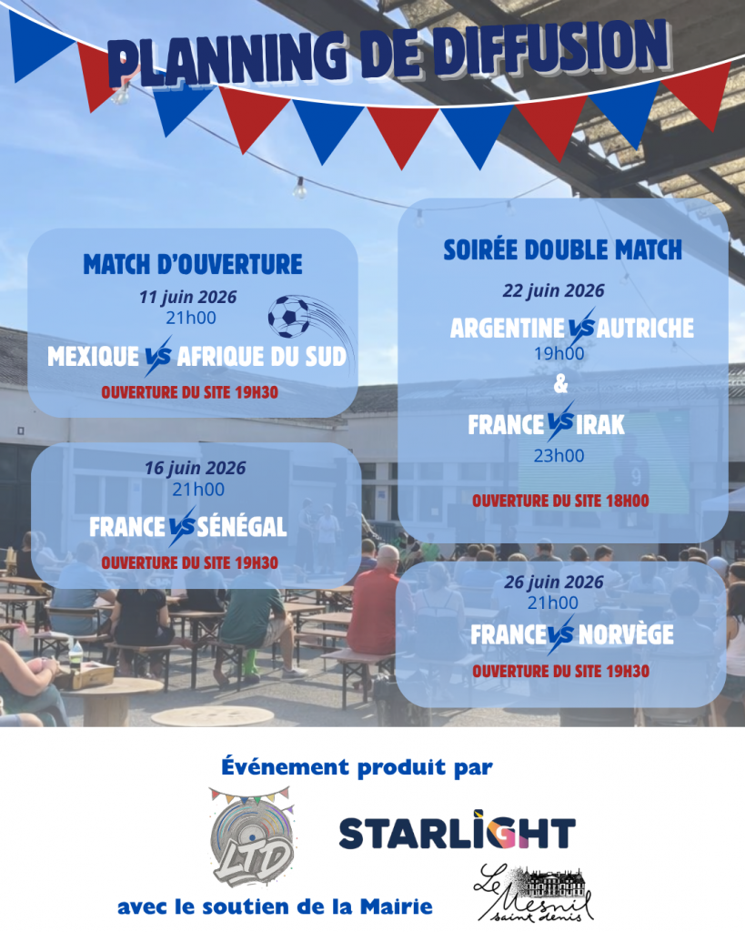 Notre Fan Zone vous accueille gratuitement ces lundi 22 juin et vendredi 26 juin afin de supporter l'équipe de France avec nous.